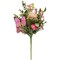 Blushing Butterfly Garden Bush Artificial Floral Pick with Pink Roses, Cream Blooms